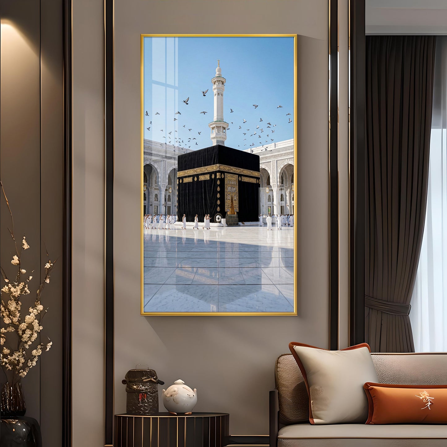 Mecca Glass Finish Vertical Wall Art