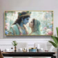 God Radha Krishna Glass Finish Horizontal Wall Art