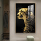 Leopard Glass Finish Vertical Wall Art