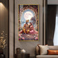 Religious Shri Radhe Krishna Glass Finish Vertical Wall Art