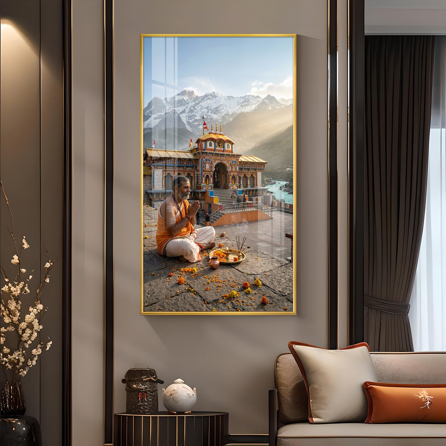 Jai Badrinath Glass Finish Vertical Wall Art