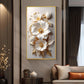 Luxe Petal Harmony Glass Finish Vertical Wall Art