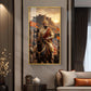 Victorious Chhatrapati Shivaji Maharaj Glass Finish Vertical Wall Art