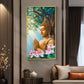 Religious Buddha Glass Finish Vertical Wall Art