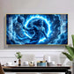 Depicts Lord Hanuman Glass Finish Horizontal Wall Art