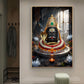 Lord Mahakal Glass Finish Vertical Wall Art