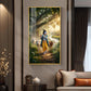 Lord Krishna Ji Glass Finish Vertical Wall Art