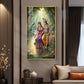 Radha Rani With Krishna Glass Finish Vertical Wall Art