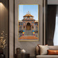 Badrinath Temple Glass Finish Vertical Wall Art