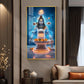 Meditating Lord Shiv Ji Glass Finish Vertical Wall Art