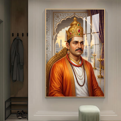 Depicts Basavanna Glass Finish Vertical Wall Art