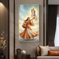 Divine Meera Bai with krishna Glass Finish Vertical Wall Art