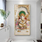 Lord Shree Ganesha Glass Finish Vertical Wall Art