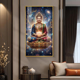 Tranquil Buddha Glass Finish Vertical Wall Art