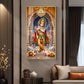 Divine Krishna With Flute Glass Finish Vertical Wall Art