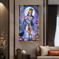 Depicting Lord Krishna Glass Finish Vertical Wall Art
