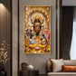 Maa Kali, Lord Krishna & Radha Glass Finish Vertical Wall Art
