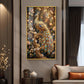 Elegant Peacock Fantasy Glass Finish Vertical Wall Art