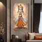 Radha With Shri Krishna Glass Finish Vertical Wall Art