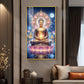 Namo Buddhay Glass Finish Vertical Wall Art