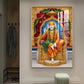 Sai Baba Religious Glass Finish Vertical Wall Art