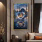 Islamic Allah Name With Heart Glass Finish Vertical Wall Art