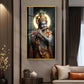 Divine Hare Krishna Glass Finish Vertical Wall Art