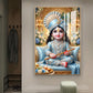 Lord Bal Gopal Glass Finish Vertical Wall Art