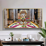Omkareshwar Jyotirlinga Glass Finish Horizontal Wall Art