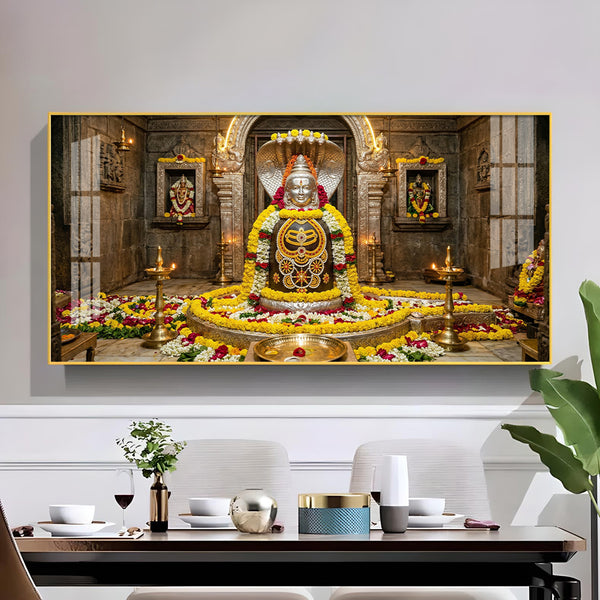 Mallikarjuna Jyotirlinga Glass Finish Horizontal Wall Art