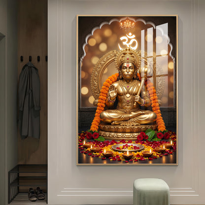 Samriddhi Hanuman Ji Glass Finish Vertical Wall Art