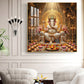 Ganapathi Ji Glass Finish Square Wall Art