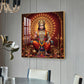 Divine Lord Hanuman Ji Glass Finish Square Wall Art