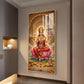 Goddess Mahalakshmi Glass Finish Vertical Wall Art