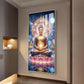 Namo Buddhay Glass Finish Vertical Wall Art
