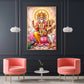 God Brahma Alongside Saraswati Glass Finish Vertical Wall Art