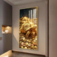 Lucky Turtle Glass Finish Vertical Wall Art