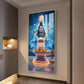Meditating Lord Shiv Ji Glass Finish Vertical Wall Art