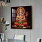 Veer Hanuman Ji Glass Finish Square Wall Art