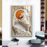 The Sacred Horse Glass Finish Vertical Wall Art