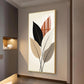Colored Leaf Glass Finish Vertical Wall Art