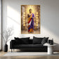 Depicting A Golden Buddha Glass Finish Vertical Wall Art
