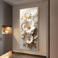 Luxe Petal Harmony Glass Finish Vertical Wall Art
