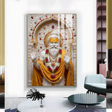 Premanand Maharaj Ji Glass Finish Vertical Wall Art