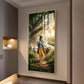 Lord Krishna Ji Glass Finish Vertical Wall Art