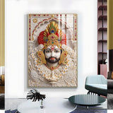 Khatu Shyam Ji Glass Finish Vertical Wall Art