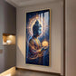 Gautam Buddha Glass Finish Vertical Wall Art