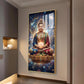 Tranquil Buddha Glass Finish Vertical Wall Art