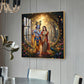 Jai Shree Radhe Krishna Glass Finish Square Wall Art
