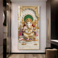 Lord Shree Ganesha Glass Finish Vertical Wall Art